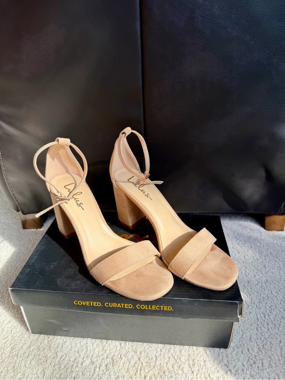Lulus Arylee Ankle Strap Heels - Size 6.5 - Light Nude - Like New